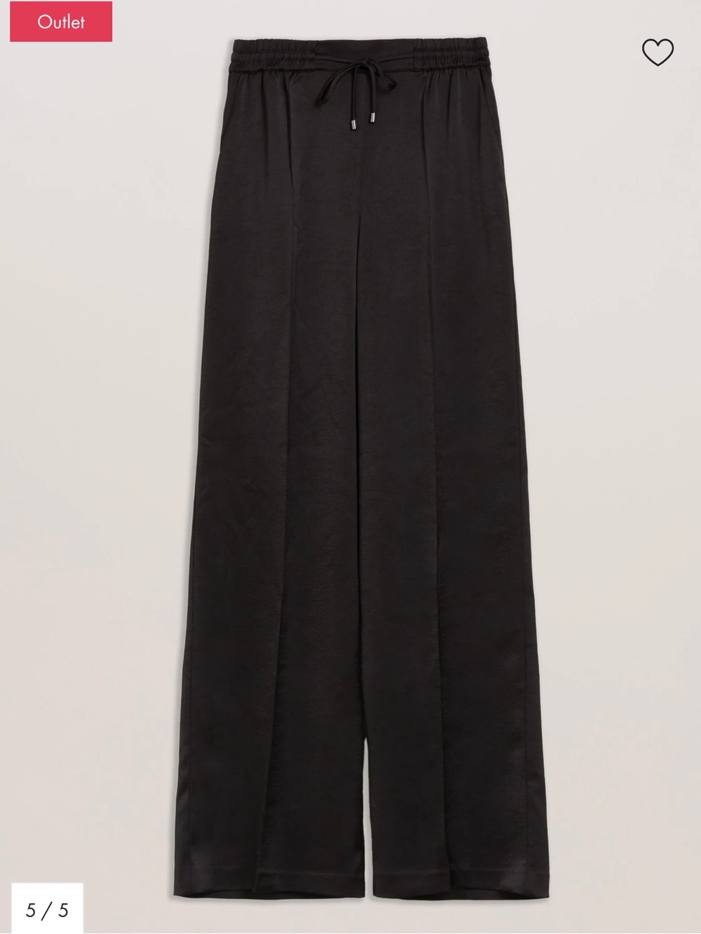 Ted Baker Black Wide-Leg Drawstring Trousers